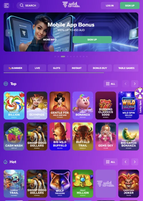 Offers WildTornado Casino